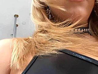 What if a blonde milf like Vivian West contrasts her fishnets and lingerie with intense anal pounding?