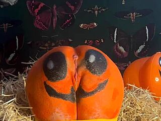 teen gets double creampie. it happens in pumpkin patch with big cock pounding.