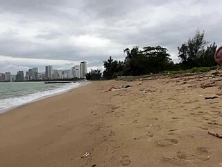 Public Dick Flashing Leads To Huge Cumshot On Her Beautiful Tits At Beach