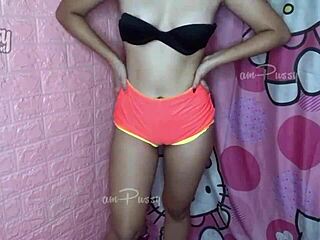 Check out this nude aerobics session with a flexible teen 18+ Asian chick going wild!