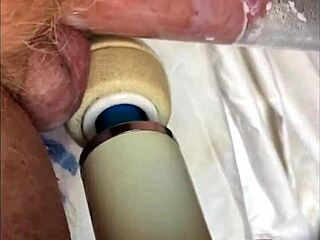 oh wow how does that vibrator make your soft cock cum so fast