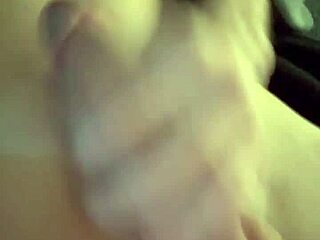 Intense solo session with shaved big white cock masturbating close up at home