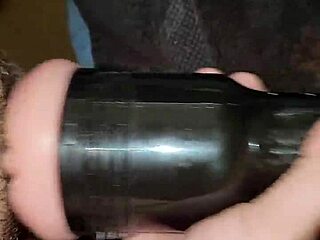 Amateur strokes monster cock with fleshlight but craves real anal assfucking and cumshot