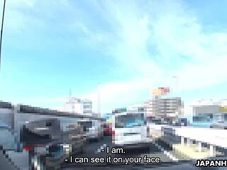 Japanese Woman Maki Hojo SUCKS DICK In A Car Uncensored