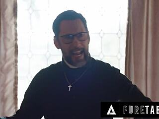 Horny Virgin Teen Penelope Kay Seduces Pervert Priest For Rough Ass Fucking In Office