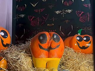 teen gets double creampie. it happens in pumpkin patch with big cock pounding.