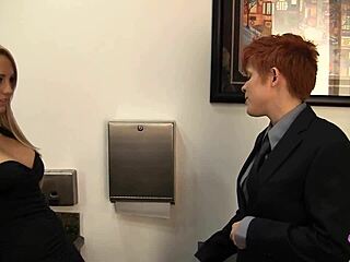 subtle bathroom chat sparks lesbian passion