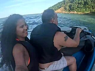 Intense Brazilian Teen's First Time Big Ass Adventure on Guarujá Beach Jet Ski