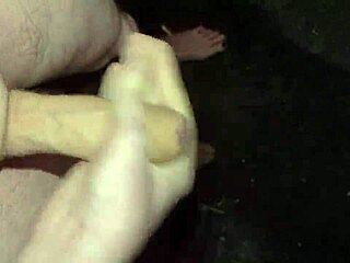 I feel so exposed masturbating my big cock outside at night.