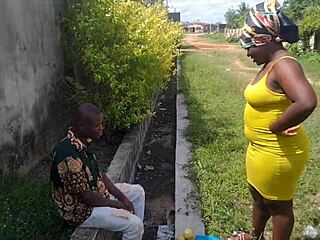 Street boy lures orange seller into uncompleted building for rough sex until he cums on her big wet pussy and fat ass