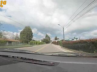 casually picking up a petite colombian teen for rough public car sex with big cock