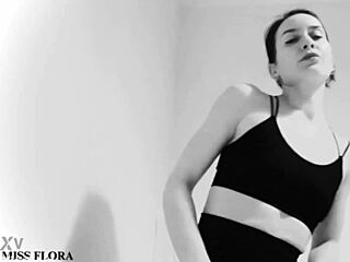 Fishnet Tights Tease With Sexy Ass And Feet In Black And White