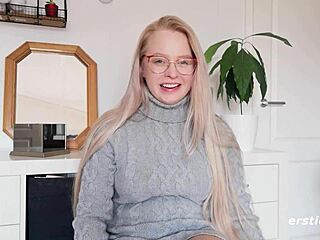 Ersties Cute Blonde Anna Enjoys Squirting With Vibrator In Solo Masturbation