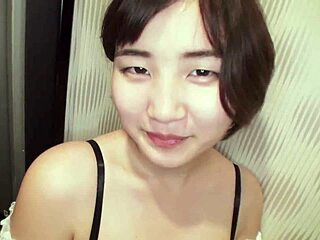 intriguing japanese asian babe with shaved pussy gets deep blowjob in raw amateur filming with miyaguni hanako