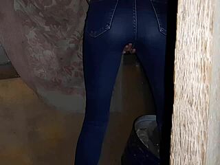 omg i caught this brunette stranger masturbating in jeans at an abandoned spot - her orgasm was wild 😱💦