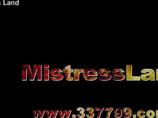 Japanese femdom mistress dominates slave as human sandbag in intense bdsm session