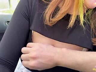 Curvy schoolgirl teen with big ass and tight wet pussy gets fucked missionary in car before summer vacation.