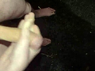 I feel so exposed masturbating my big cock outside at night.