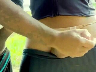 Transsexual with large cock engages in crossdressing encounter with guy in part one