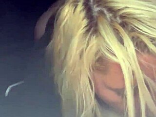 pretty hooker blows guy in car at night, swallows cum then spits on dick for more sucking 😈🚗
