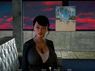 brunette milf teases with big tits in erotic homemade game