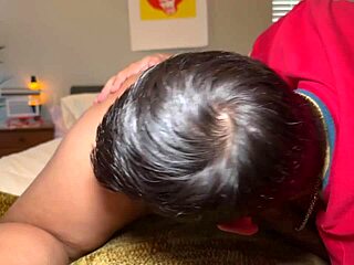 Hey, check out this curvy milf rewarding her young friend with sloppy blowjob and creampie ride