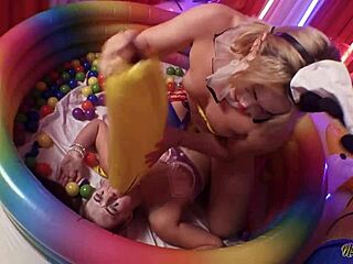 clown town ep 1 featured an anal circus threesome with gia including rimjob and toys prod by nade nasty