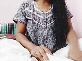 Desi wife gives blowjob with dirty talk on boobs