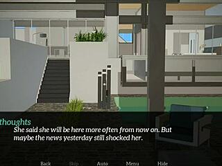 brunette milf teases with big tits in erotic homemade game