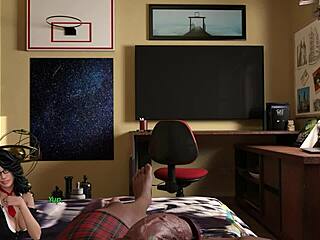 Playing with big tits and big ass in doll house fun