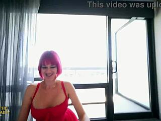 Young tattooed girl with pierced nipples gives deepthroat blowjob in homemade roleplay