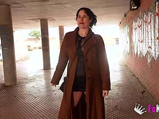 Emmita Smile with her huge tits is out to seduce a young guy outdoors, riding his big cock rough in missionary and doggystyle.