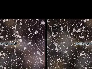 virtualpee features busty model enjoying playful moments with golden effects and heels