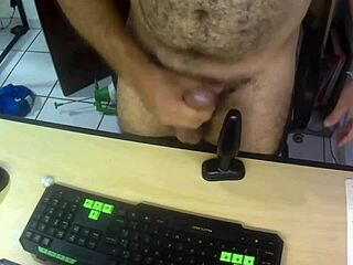 why not jerk off my big black cock over the desk and cum hard