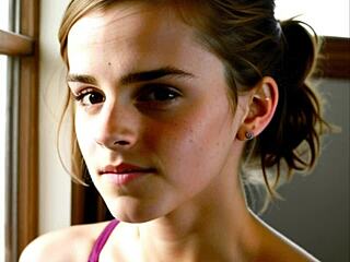 Emma Watson Joins Cum Challenge Contest With Small Tits On Display