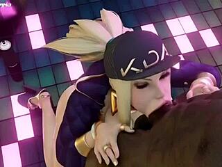 Akali Gives Intense Deepthroat Blowjob With Sucking And Swallowing Action.