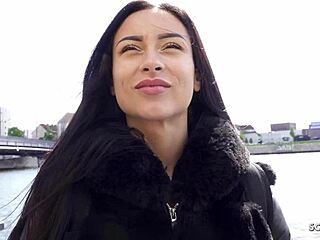 German scout picks up perfect latina teen 18+ caramella del x for rough outdoor casting fuck!