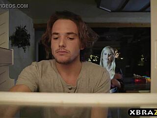 Hot mature woman squirts over mans cock during Christmas