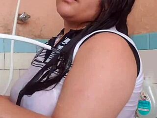 he loves watching my wet arm in the bath part 2