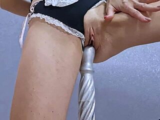 Petite Horny Teen Rides Bedpost In Tight Pussy Orgasm