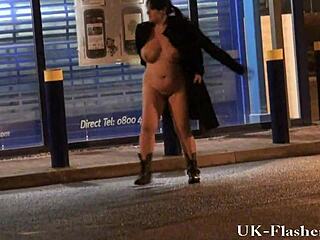 Andreas Boldly Flashes Mature BBW Body In Public Downtown Birmingham Nudity Outrage