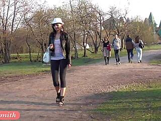 jeny smith flashes see through yoga pants with big ass camel toe outdoors 😏