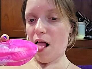 Dirty Talking Wife Cums Twice Squirting Huge While Video Sexing With Dildo Vibrator