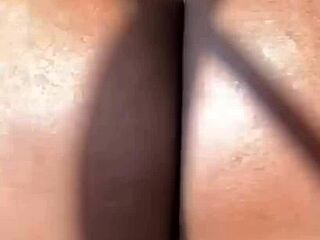 i'm totally obsessed with this amazing ebony slut teasing her shaved pussy and showing off her fat ass in lingerie