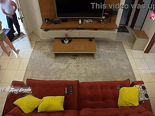 I got so naughty receiving the delivery guy and sucked his big cock until he came inside me!