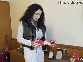 German scout picks up big tits tattoo model Mia Roux for first anal