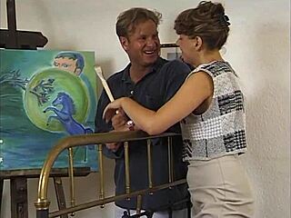 old granny acts like a bitch in hardcore riding and doggystyle fuck. she gets clothes ripped during mature blowjob and cumshot.