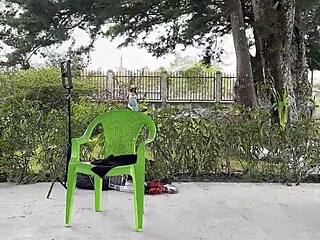 Shy Colombian maid Leyne Rodriguez teases her boss with wet pussy blowjob before tight doggystyle fucking and cum