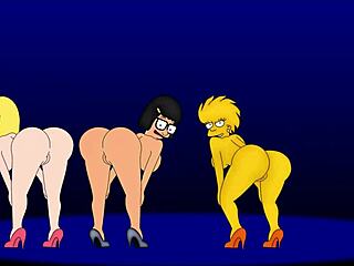 Rule 34 Lisa Simpson Tina Belcher Amy Wong Dancing!
