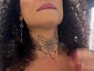 Petite brunette Latina gets roughly fucked in POV with deepthroat gagging and cowgirl riding